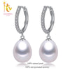 [NYMPH]Pearl Earrings 925 Sterling Silver jewlery Natural Pearl Drop Trendy Earrings Wedding Party For Women E1059