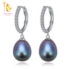 [NYMPH]Pearl Earrings 925 Sterling Silver jewlery Natural Pearl Drop Trendy Earrings Wedding Party For Women E1059