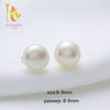 [NYMPH]Pearl Earrings Sterling Silver Pearl Jewelry Natural Pearl Stud Earrings For Women Fine Jewelry E1062