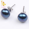 [NYMPH]Pearl Earrings Sterling Silver Pearl Jewelry Natural Pearl Stud Earrings For Women Fine Jewelry E1062