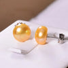 [NYMPH]Pearl Earrings Sterling Silver Pearl Jewelry Natural Pearl Stud Earrings For Women Fine Jewelry E1062