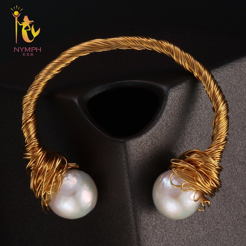 Pearl Jewelry Baroque Pearl Bracelets 10-11MM Natural Stone Charm bracelets Fine Jewelry For Women Party Gift [S304]