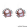 [NYMPH]Pearl Jewelry Natural Pearl Earrings Gold White Stud Earrings Real Pearl Fine Jewelry E1064