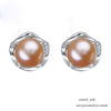 [NYMPH]Pearl Jewelry Natural Pearl Earrings Gold White Stud Earrings Real Pearl Fine Jewelry E1064