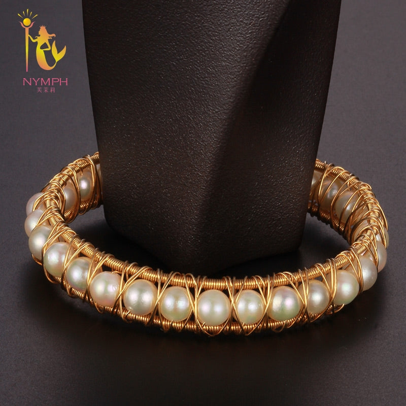 Pearl Jewelry Near Round Pearl Bracelets Jewelry Natural Stone Charm Bracelets For Women Party Gift [S309]