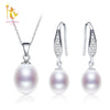 Pearl Jewelry Set Natural Fresh Water Pearl Necklace Pendant Earrings For Wedding Party Gift Women[tz1032]