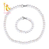 [NYMPH]Pearl Jewelry Sets For Women Natural Pearl Choker Necklace Bracelet 9-10MM Big Pearl For Mother's Day[T205]