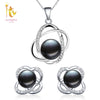 Pearl Jewelry Sets Natural Pearl Necklace Pendant Earrings Fine Trendy Wedding Party Gift Women RoseT202-H