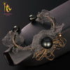 Seawater Pearl Bracelets Fine Jewelry Near Round Natural Pearl Bangles For Women Gold Trendy Anniversary Gift [S312]
