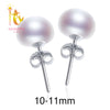 [NYMPH] Sterling Silver Jewelry Pearl Earrings Natural Fresh water Pearl Stud Earrings Wedding Party Gift Women Girl [E25301]