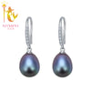 [NYMPH] pearl earrings pearl jewelry natural pearl drop black earring trendy for women fine jewerly E71