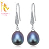 [NYMPH] pure natural pearl earrings,8-9mm drop pearl fine jewelry gift for women E10017