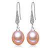 [NYMPH] pure natural pearl earrings,8-9mm drop pearl fine jewelry gift for women E10017
