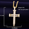 Nail Cross Pendant Necklace  AAA Cubic Zircon Men's Hip Hop Street Rock Jewelry