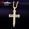 Nail Cross Pendant Necklace  AAA Cubic Zircon Men's Hip Hop Street Rock Jewelry