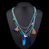 Naomy&ZP Bohemian Multi Color Feather Necklaces Beads Tassel Maxi Long Ethnic Chain Jewelry Statement Necklace For Women Collare