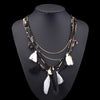 Naomy&ZP Bohemian Multi Color Feather Necklaces Beads Tassel Maxi Long Ethnic Chain Jewelry Statement Necklace For Women Collare