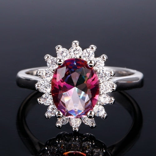 Nasiya New Multicolor 100% 925 Sterling Silver Rings Flower Romantic Finger Ring for Women Wedding Jewelry Wholesale Size 6-10