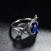 Nasiya Vintage Finger Rings For Women 925 Silver Jewelry 8x10MM Oval Dark Blue Kyanite Rings  Party Gift
