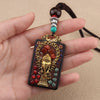 National Ebony Nepal Sweater Amulet Chain Wood Elephant Pendant God Buddha Long Necklace Woman Kallait Gem Crystal grave Jewelry