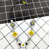 National Tide Daisy Pearl Titanium Steel Beaded Necklace Sun Flower Anti-War Smiley Face Hip Hop Stitching Necklace