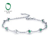 Natural 0.53ct Emerald & 0.1ct Diamonds 18k White Gold Engagement Bracelet