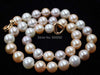 Natural 10-11mm near round white pink purple freshwater pearl necklace