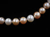Natural 10-11mm near round white pink purple freshwater pearl necklace