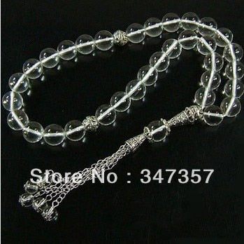 Natural 33 White Crystal beads Prayer beads Islamic Muslim Tasbih Allah