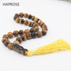 Natural 33 beads africa tiger eye Stone round Shape 12mm Tasbih Allah rosary prayer beads Islamic muslim Tesbih Free shipping