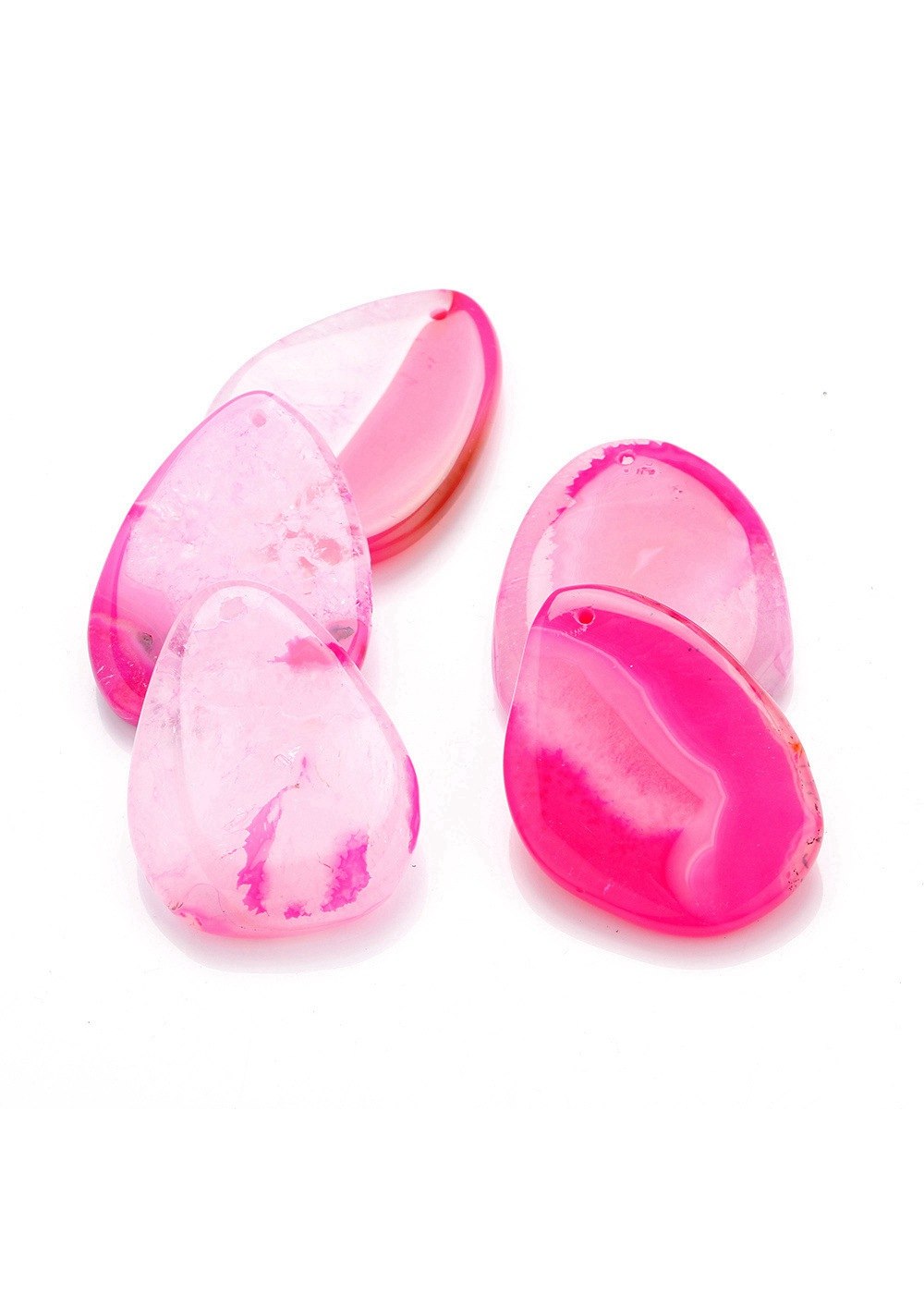 Natural 6-Color Agate Gem Drop-Shaped Pendant Obsidian Bead Chain Simple Necklace Women Jewelry Charms Irregular Natural Stone