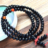Natural 6mm Black Agate beaded Bracelet Tibetan Buddhist 108 Prayer Beads Necklace Gourd Mala Prayer Bracelet for Meditation