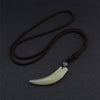 Natural Afghan Stone Pendant Necklace Wolf Tooth Amulets And Talismans Couple Necklace For Women And Men Lucky Jewelry
