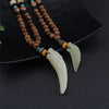 Natural Afghan Stone Pendant Necklace Wolf Tooth Amulets And Talismans Couple Necklace For Women And Men Lucky Jewelry