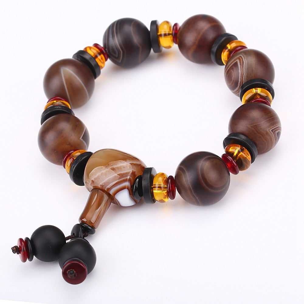 Natural Agate Beads Aaa Men Bracelet Agate Stone Jewelry Power Chakra Healing Balance Beads Survival Jade Bracelet Pulsera Jade