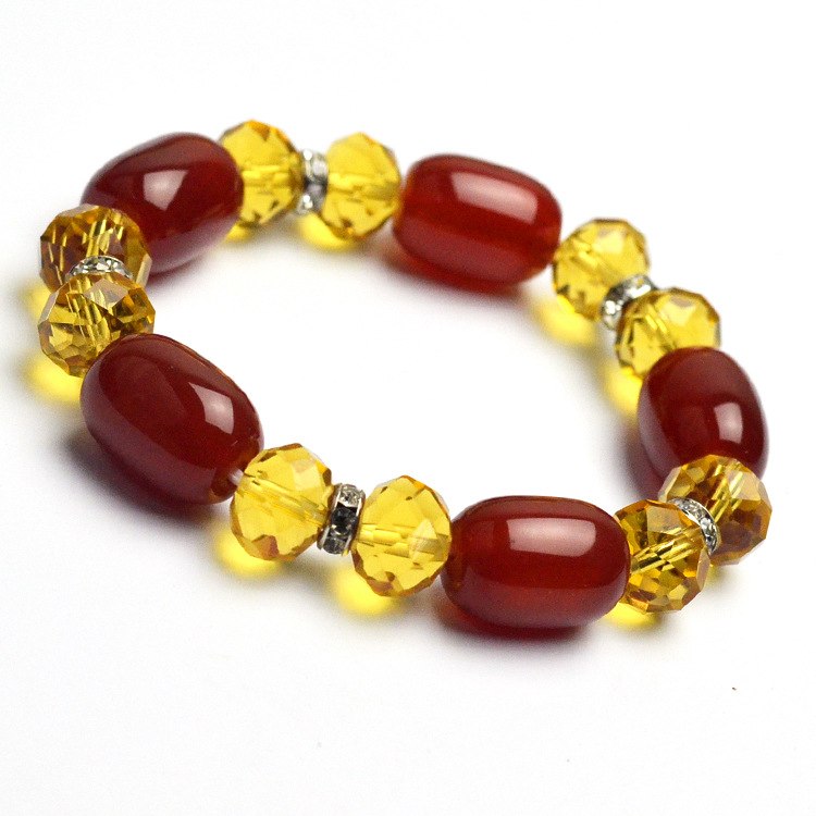 Natural Agate Beads Bracelet Fine GemStone Beaded Elastic Line Bracelet Men Jewelry Women Bracelet Can Drop Shipping