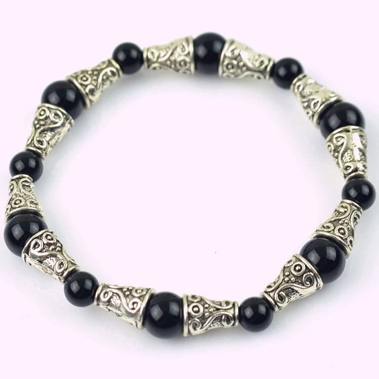 Natural Agate Beads Bracelets Natural GemStone Beaded Elastic Line Bracelet Men Jewelry Women Bracelet Can Drop Shipping