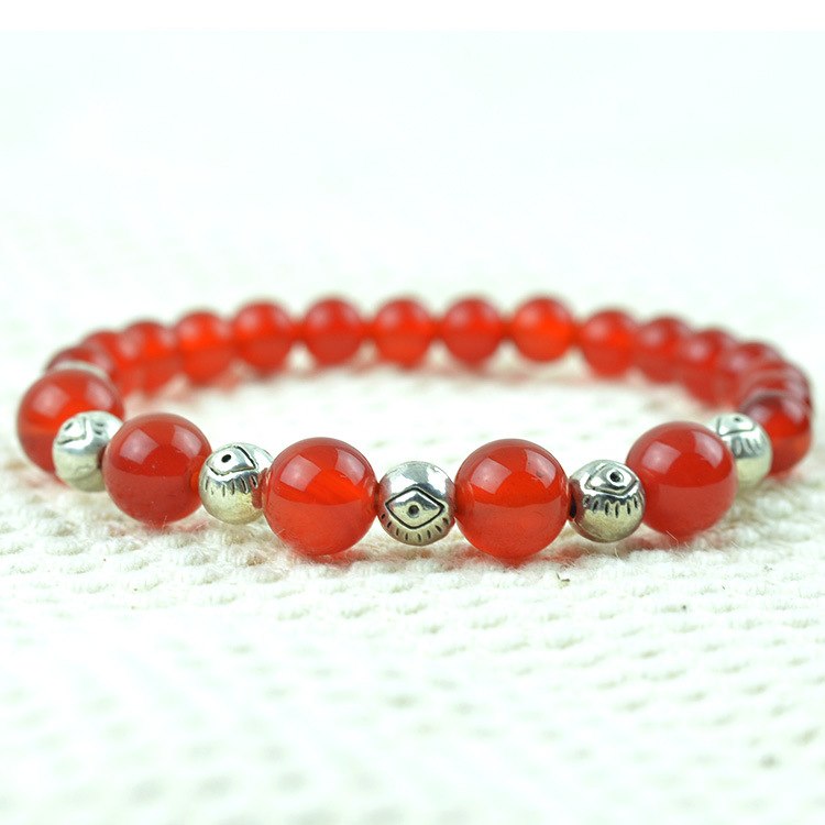 Natural Agate Beads Bracelets Natural GemStone Beaded Elastic Line Bracelet Men Jewelry Women Bracelet Can Drop Shipping