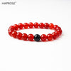 Natural Agate Bracelet 8mm Beads Black Yoga Energy Stone Bracelet Red Halo Original Stone Activity Creative Bracelet Gift