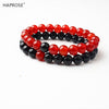 Natural Agate Bracelet 8mm Beads Black Yoga Energy Stone Bracelet Red Halo Original Stone Activity Creative Bracelet Gift