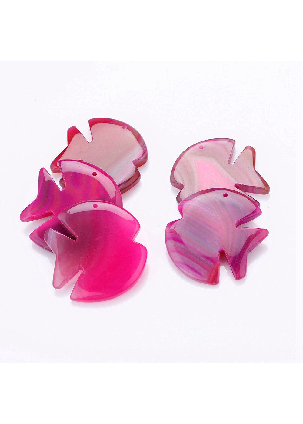 Natural Agate Fish Pendant 7 Color Long Necklace Hot Selling Round Natural Stone Beads Chain Jewelry Making Ruby Kolye Collares