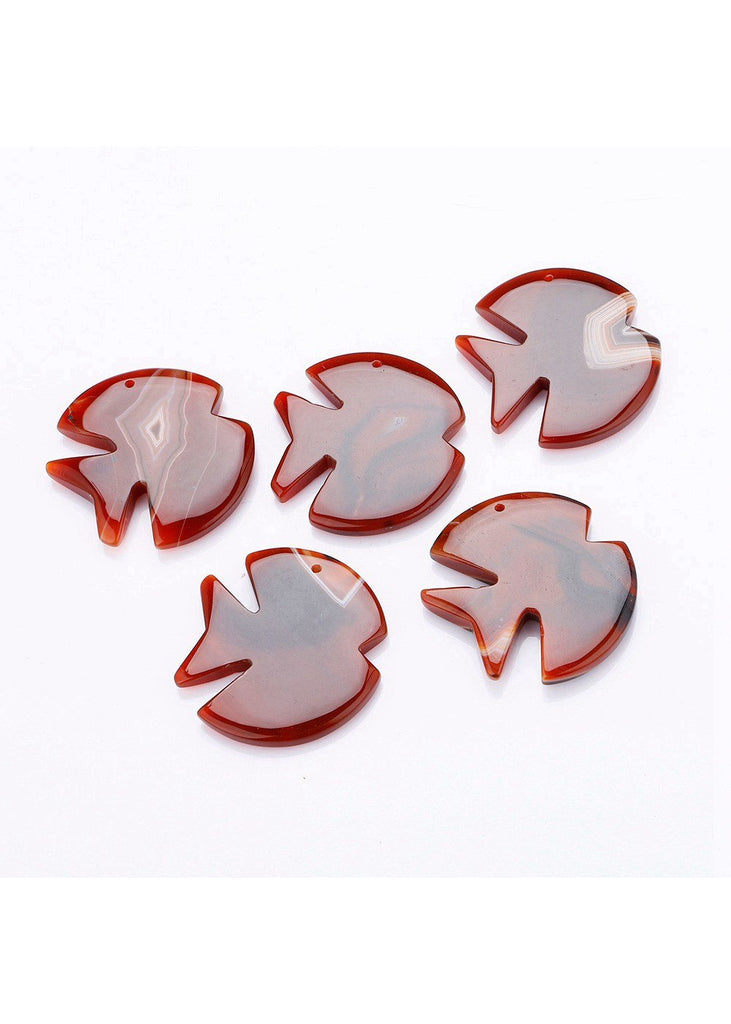 Natural Agate Fish Pendant 7 Color Long Necklace Hot Selling Round Natural Stone Beads Chain Jewelry Making Ruby Kolye Collares