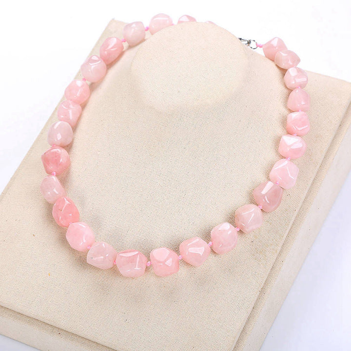 Natural Agate Irregular Original Stone Vintage Women High Quality Jade Necklace Crystal Popular Classic Exquisite Amber Jewelry