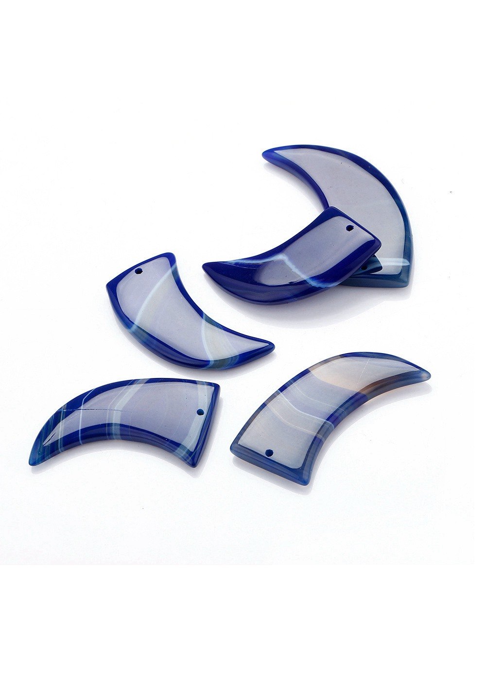 Natural Agate Moon crescent moon Pendant Long Necklace Sweater Chain Multicolor Shape Bead Chain Jewelry Multi Gem Men Women DK