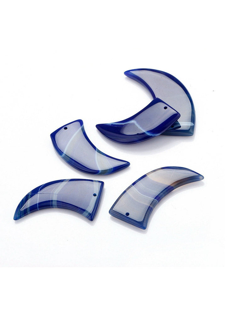 Natural Agate Moon crescent moon Pendant Long Necklace Sweater Chain Multicolor Shape Bead Chain Jewelry Multi Gem Men Women DK