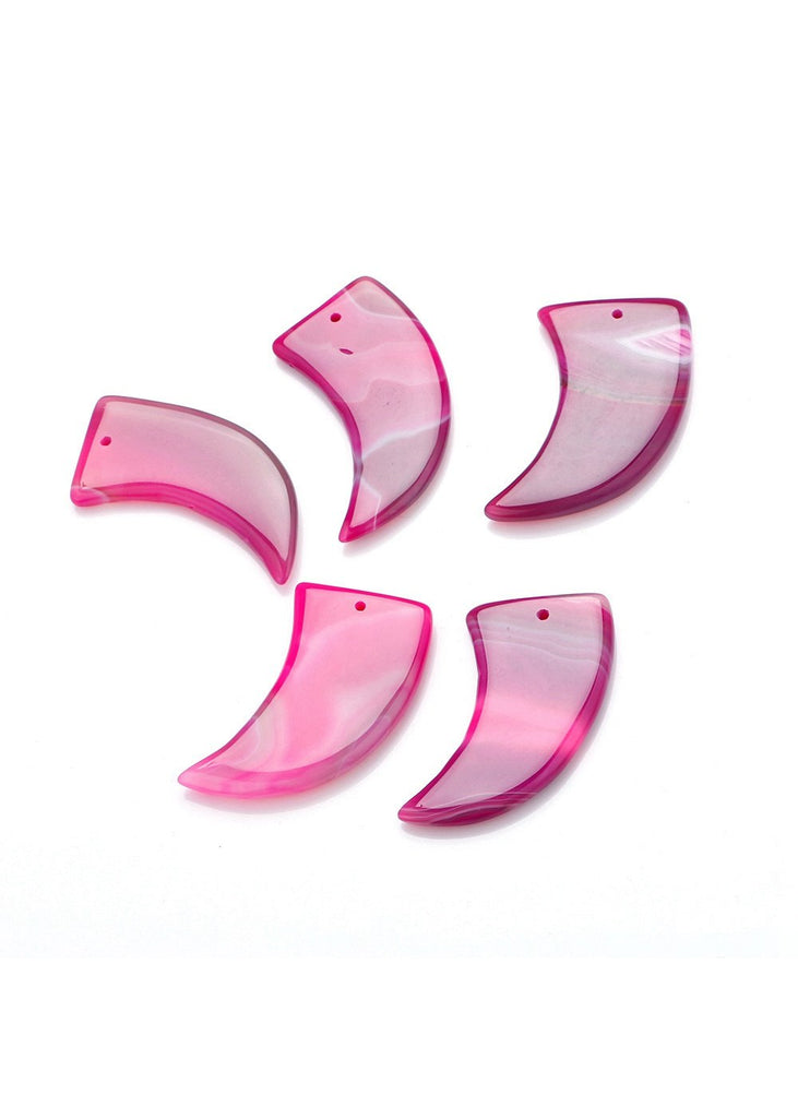 Natural Agate Moon crescent moon Pendant Long Necklace Sweater Chain Multicolor Shape Bead Chain Jewelry Multi Gem Men Women DK