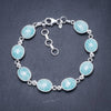Natural Amazonite Handmade Unique 925 Sterling Silver Bracelet 7 1/4-8 1/4 Y2812