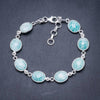 Natural Amazonite Handmade Unique 925 Sterling Silver Bracelet 7 1/4-8 1/4 Y2835