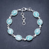 Natural Amazonite Handmade Unique 925 Sterling Silver Bracelet 7 1/4-8 1/4 Y3402