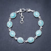 Natural Amazonite Handmade Unique 925 Sterling Silver Bracelet 7-8 1/4 Y3426